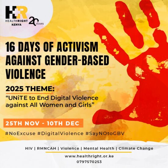 25th November – 10th December 2025 : 16 Days of Activism against gender Based Violence